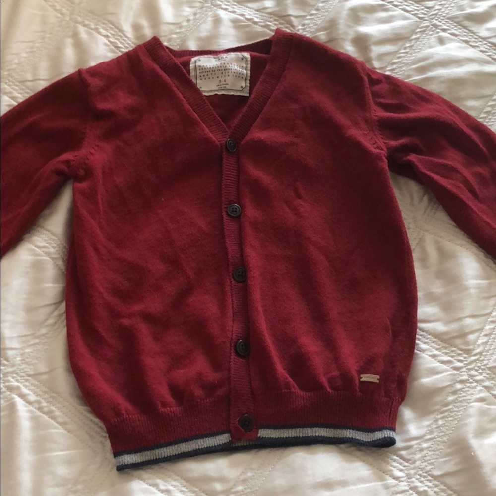 Boys Zara Cardigan Red